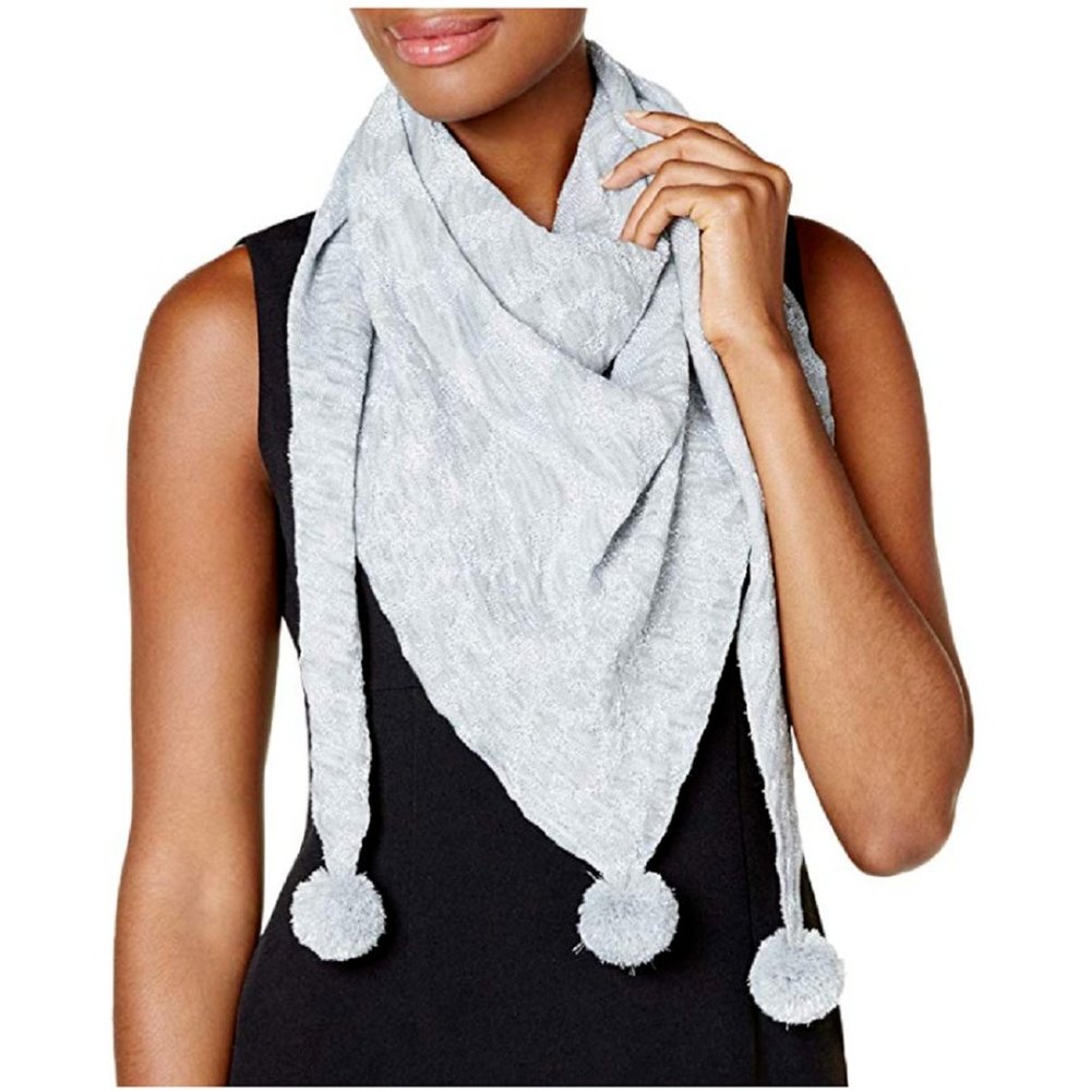 INC International Concepts Metallic Animal-Print Triangle Scarf Retail $34.50